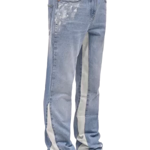 Flare Track Denim - Light Stone