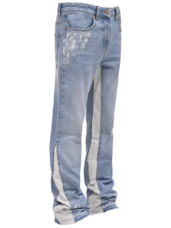 Flare Track Denim - Light Stone